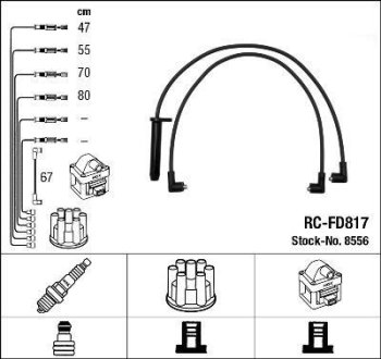 Високовольтні дроти (набір) NGK RCFD817