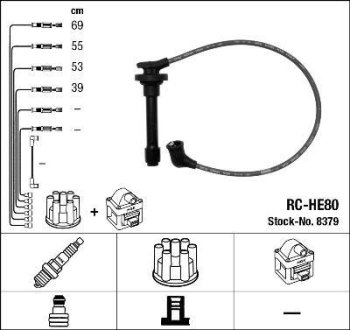 Високовольтні дроти (набір) NGK RCHE80 (фото 1)