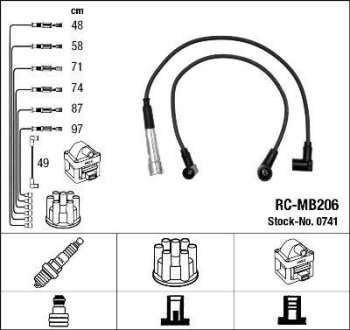 Високовольтні дроти (набір) NGK RCMB206 (фото 1)