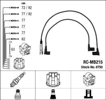 Високовольтні дроти (набір) NGK RCMB215