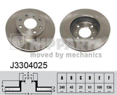 Диск гальмівний NIPPARTS J3304025