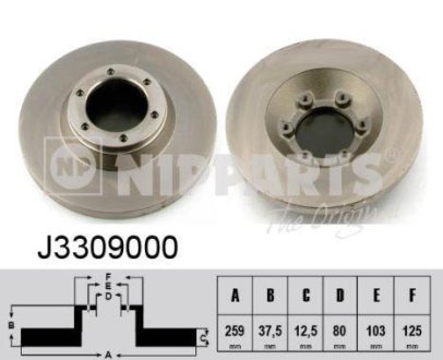 Гальмівний диск NIPPARTS J3309000