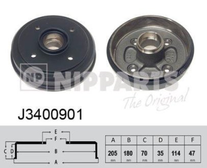 Гальмівний барабан NIPPARTS J3400901