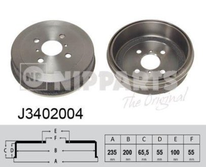 Гальмівний барабан NIPPARTS J3402004