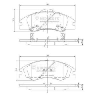 Гальмівні колодки, дискове гальмо (набір) NIPPARTS J3600326