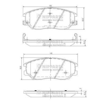 Гальмівні колодки, дискове гальмо (набір) NIPPARTS J3600327