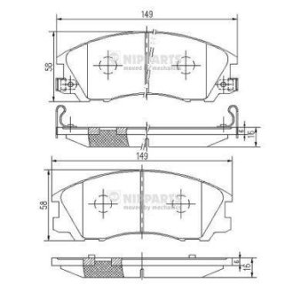 Гальмівні колодки, дискове гальмо (набір) NIPPARTS J3600534