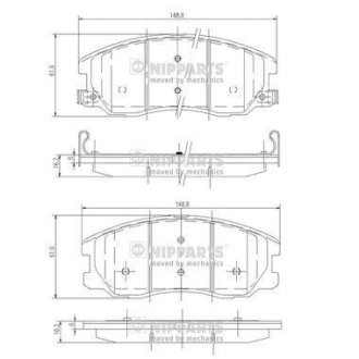 Гальмівні колодки, дискове гальмо (набір) NIPPARTS J3600913