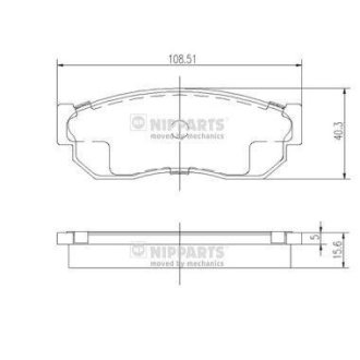 Комплект гальмівних накладок NIPPARTS J3601001