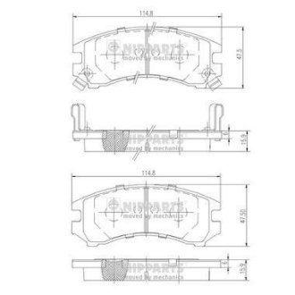 Гальмівні колодки, дискове гальмо (набір) NIPPARTS J3601035