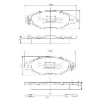 Гальмівні колодки, дискове гальмо (набір) NIPPARTS J3601093