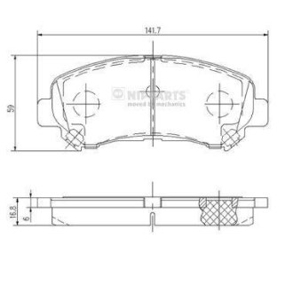 Гальмівні колодки, дискове гальмо (набір) NIPPARTS J3601096