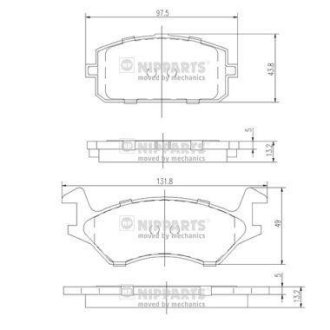 Гальмівні колодки, дискове гальмо (набір) NIPPARTS J3602041