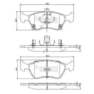 Гальмівні колодки, дискове гальмо (набір) NIPPARTS J3602080