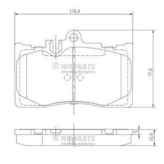 Гальмівні колодки, дискове гальмо (набір) NIPPARTS J3602111