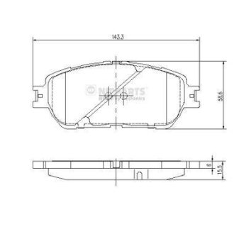 Гальмівні колодки, дискове гальмо (набір) NIPPARTS J3602121