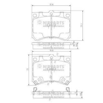 Гальмівні колодки, дискове гальмо (набір) NIPPARTS J3603035