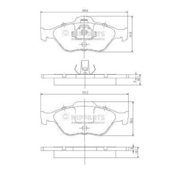 Гальмівні колодки, дискове гальмо (набір) NIPPARTS J3603065