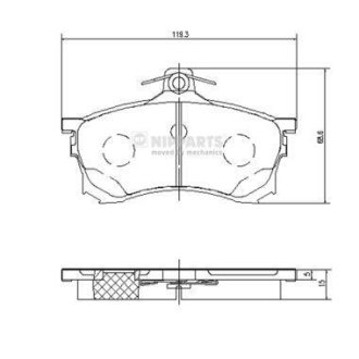 Гальмівні колодки, дискове гальмо (набір) NIPPARTS J3605037