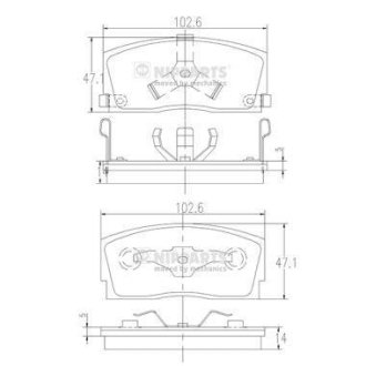 Гальмівні колодки, дискове гальмо (набір) NIPPARTS J3606006