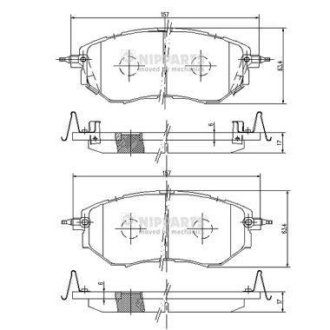 Гальмівні колодки, дискове гальмо (набір) NIPPARTS J3607019