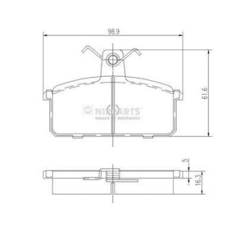 Гальмівні колодки, дискове гальмо (набір) NIPPARTS J3608008