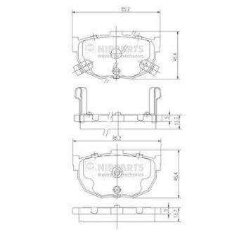 Гальмівні колодки, дискове гальмо (набір) NIPPARTS J3610505