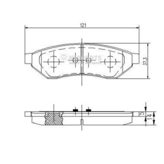 Гальмівні колодки, дискове гальмо (набір) NIPPARTS J3610902