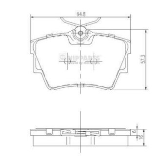 Гальмівні колодки, дискове гальмо (набір) NIPPARTS J3611047