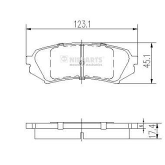 Гальмівні колодки, дискове гальмо (набір) NIPPARTS J3612022