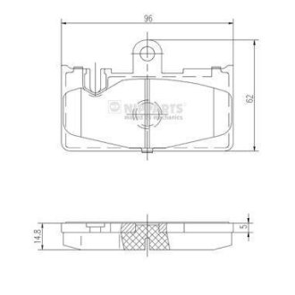 Гальмівні колодки, дискове гальмо (набір) NIPPARTS J3612029