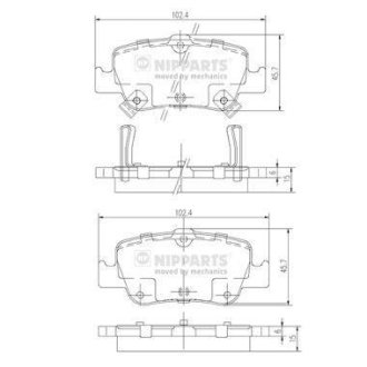 Гальмівні колодки, дискове гальмо (набір) NIPPARTS J3612033