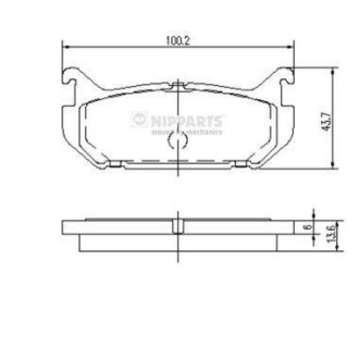 Гальмівні колодки, дискове гальмо (набір) NIPPARTS J3613007