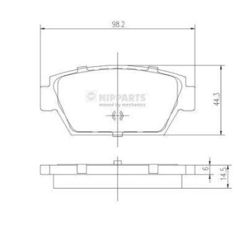 Гальмівні колодки, дискове гальмо (набір) NIPPARTS J3615000