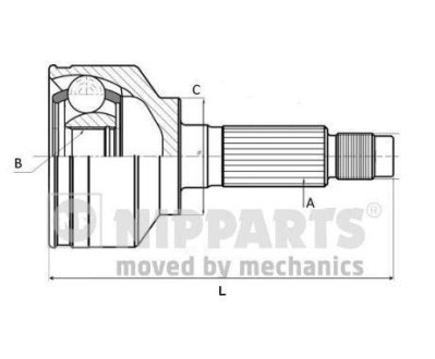 Шарнир приводного вала (ШРУС), к-кт. NIPPARTS N2820312