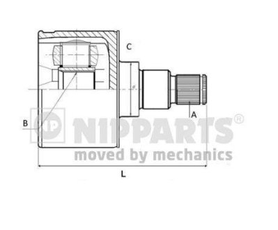 Шарнир приводного вала (ШРУС), к-кт. NIPPARTS N2830900