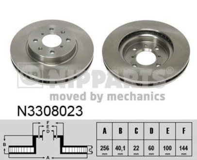 Гальмівний диск NIPPARTS N3308023