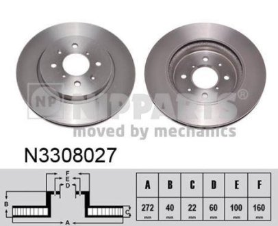 Гальмівний диск NIPPARTS N3308027