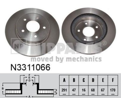 Гальмiвнi диски заднi NIPPARTS N3311066