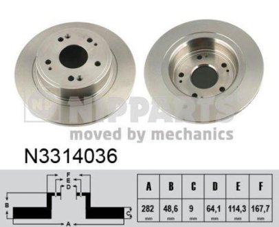 Гальмівний диск NIPPARTS N3314036