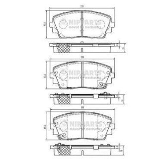 Гальмівні колодки, дискове гальмо (набір) NIPPARTS N3600332