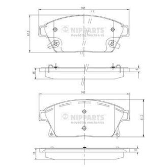 Гальмівні колодки, дискове гальмо (набір) NIPPARTS N3600915