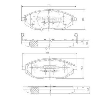 Гальмівні колодки, дискове гальмо (набір) NIPPARTS N3600916