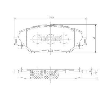 Гальмівні колодки, дискове гальмо (набір) NIPPARTS N3602138