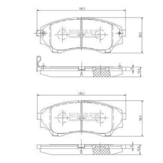 Гальмівні колодки NIPPARTS N3603069