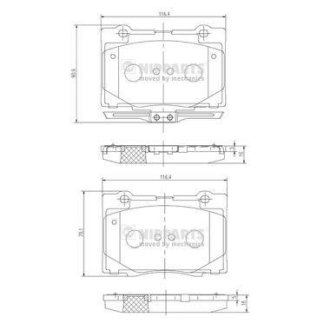 Гальмівні колодки, дискове гальмо (набір) NIPPARTS N3604070