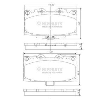 Гальмівні колодки, дискове гальмо (набір) NIPPARTS N3607022