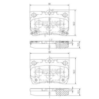 Гальмівні колодки, дискове гальмо (набір) NIPPARTS N3612041