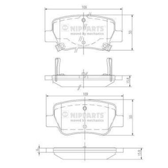 Гальмівні колодки, дискове гальмо (набір) NIPPARTS N3612042