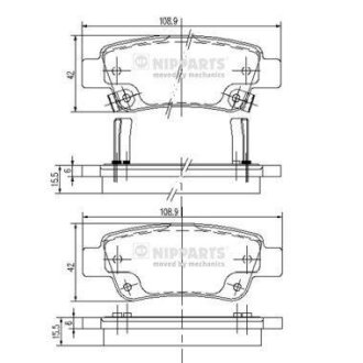 Гальмівні колодки, дискове гальмо (набір) NIPPARTS N3614019